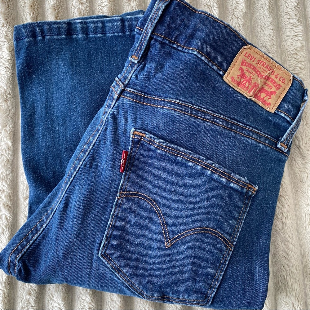Levi's Women’s Dark Blue Straight Leg Slimming Jeans